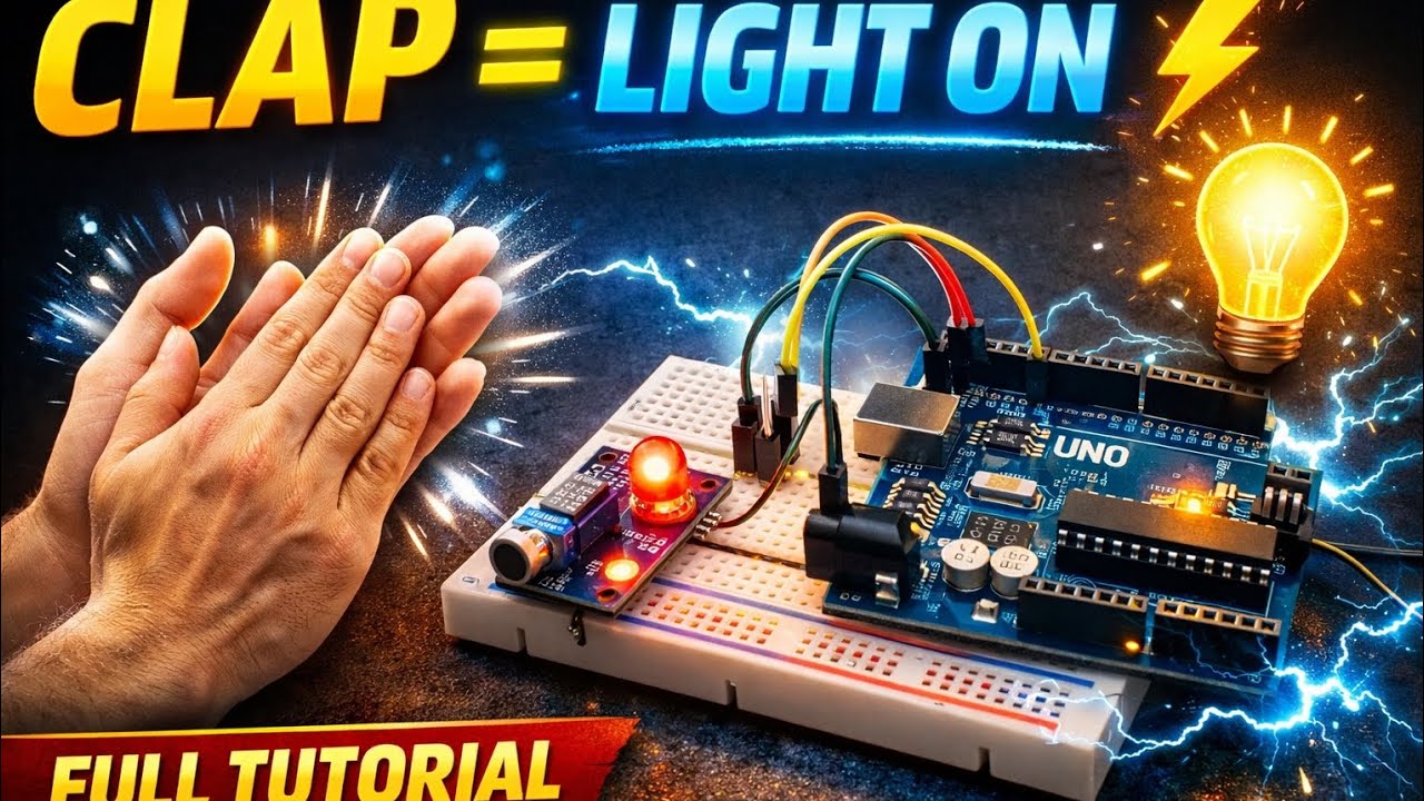 🚨👏 CLAP SWITCH USING ARDUINO UNO ⚡ | FULL MAKING VIDEO 🔥 | Sound Sensor Project