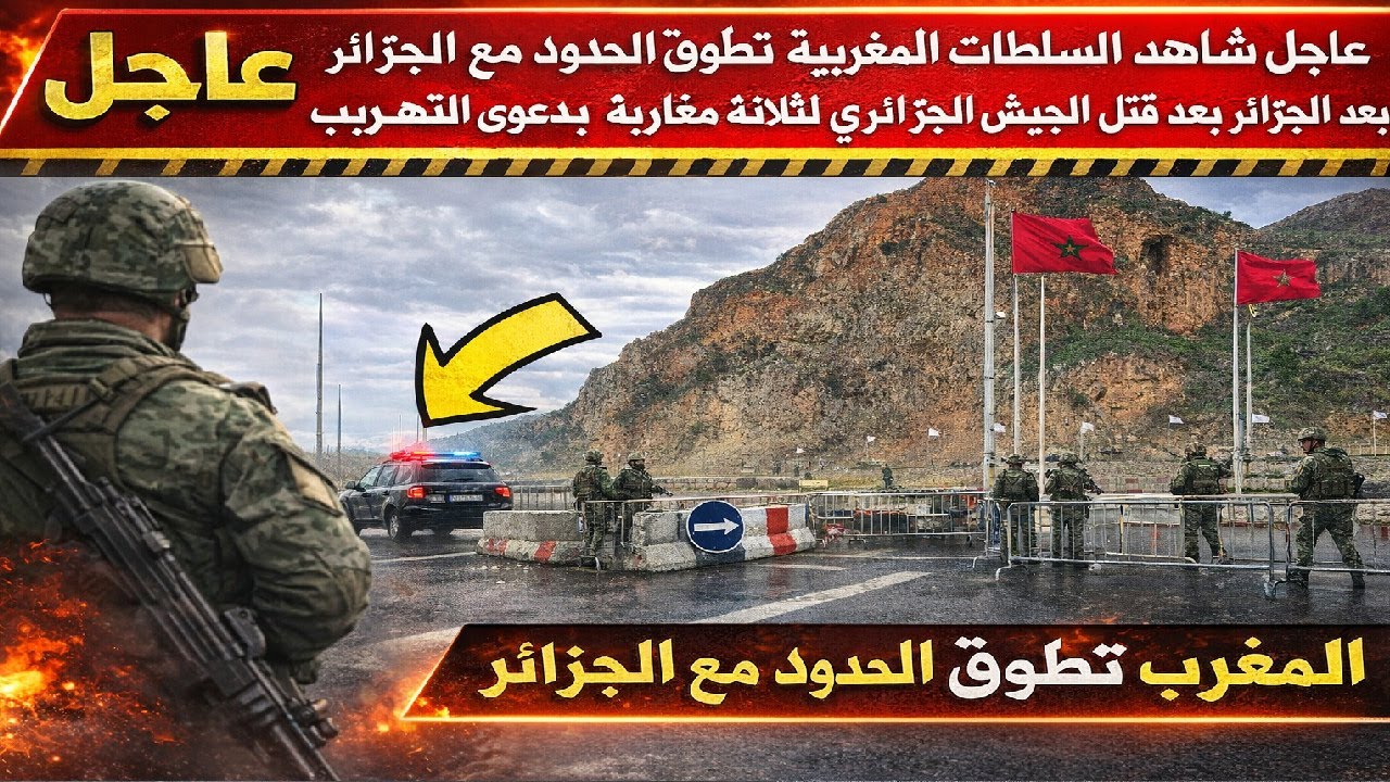 عاجل شاهد السلطات المغربية تطوق الحدود مع الجزائر بعد قتل الجيش الجزائري لثلاثة مغاربة بدعوى التهريب