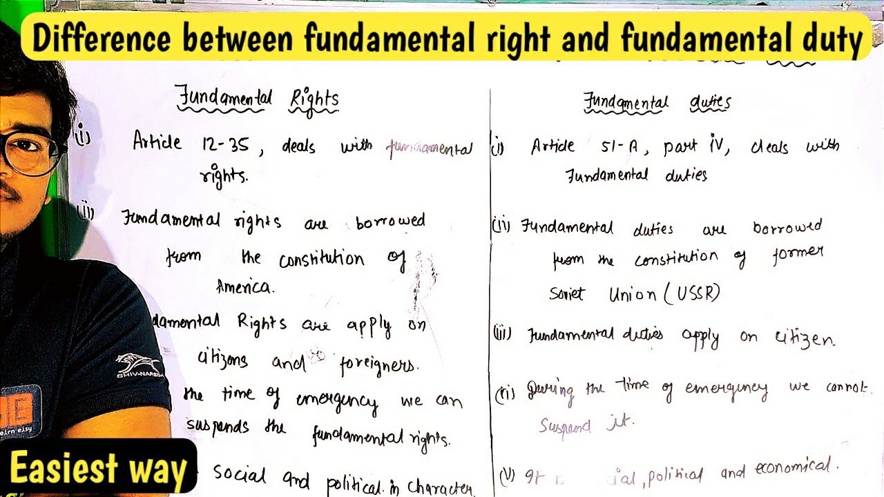 Difference between fundamental right and fundamental duty || Fundamental right and Fundamental duty