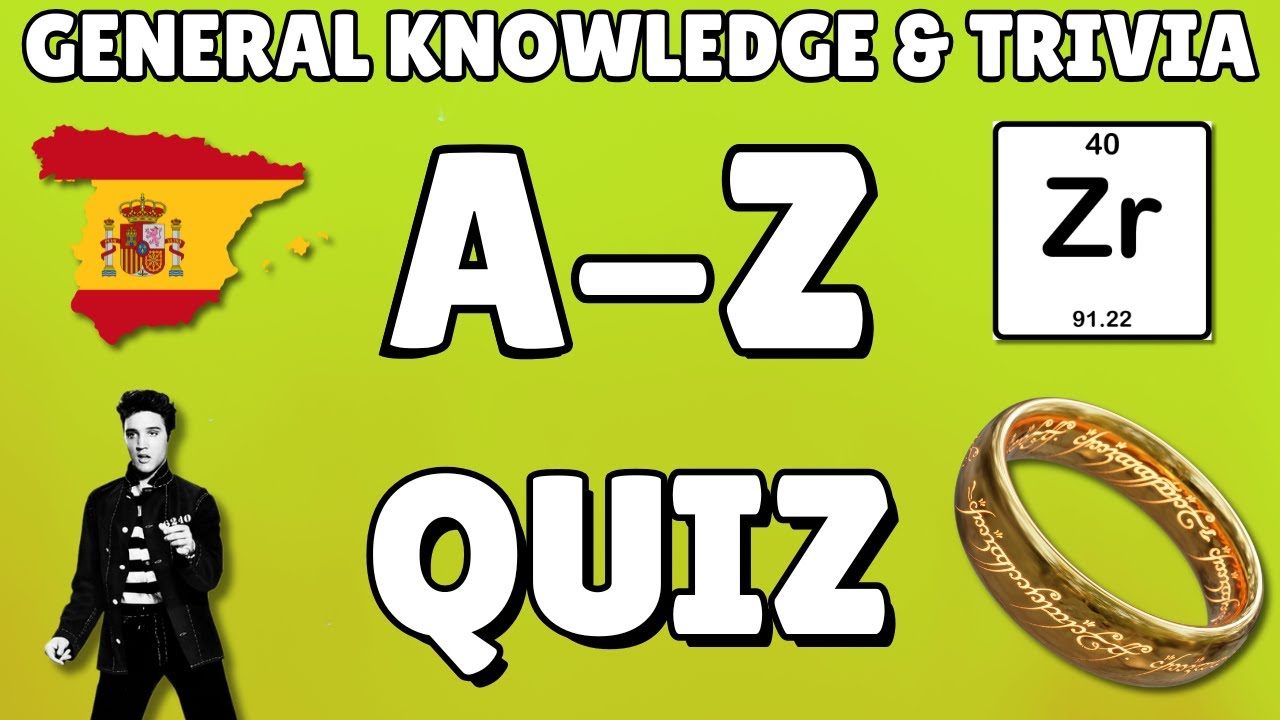 Викторина по общим знаниям и викторинам от А до Я, 26 вопросов, ответы в алфавитном порядке.