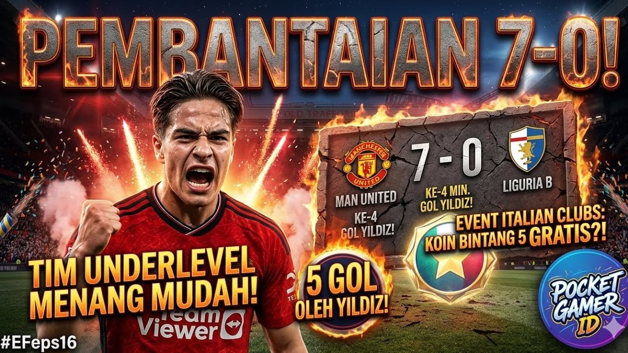 GILA! Skuad Belum Max Level Bantai AI 7-0! Kenan Yildiz Ngamuk 5 Gol! 😱🔥 | #EFeps16