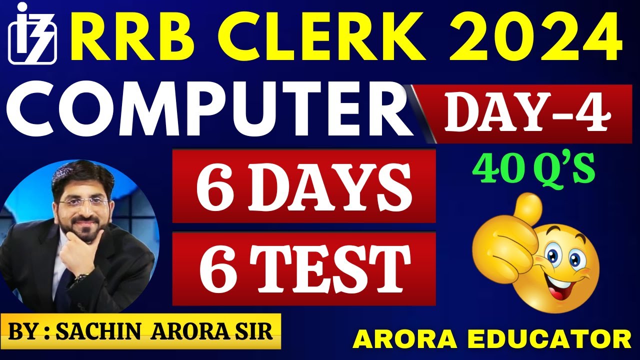 IBPS RRB Clerk Computer Awareness 2024 | ECGC PO Computer Class | IBPS RRB Computer Knowledge | Day4