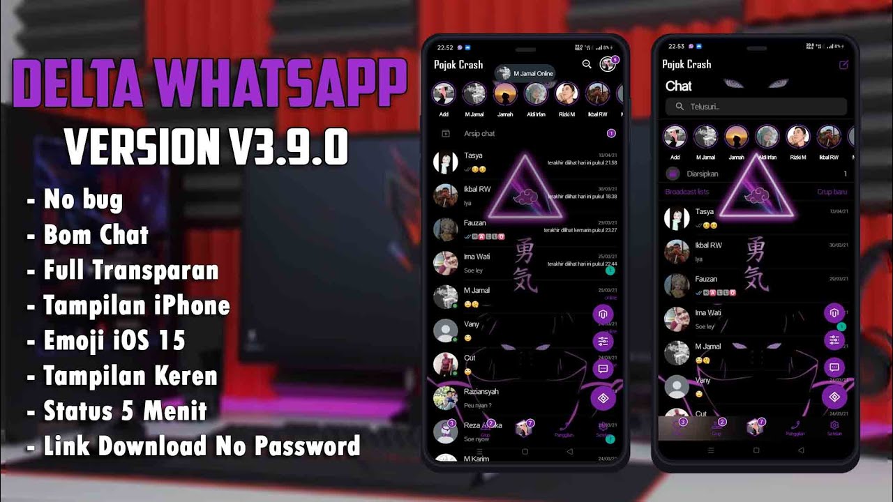 🛑UPDATE DELTA YOWA Terbaru 2021 | Delta WhatsApp v3.9.1 -B0M Chat -Full Transparan -No Password