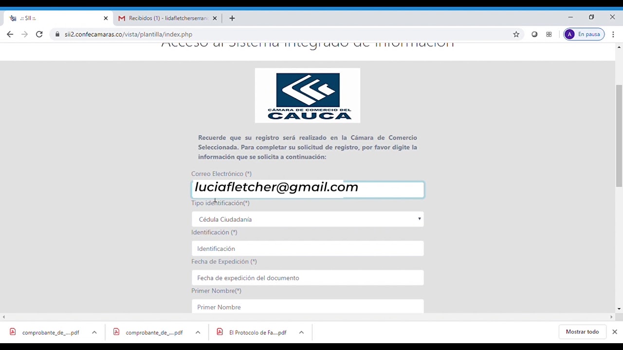 video ilustrativo proceso de inscripción en la plataforma CCCAUCA
