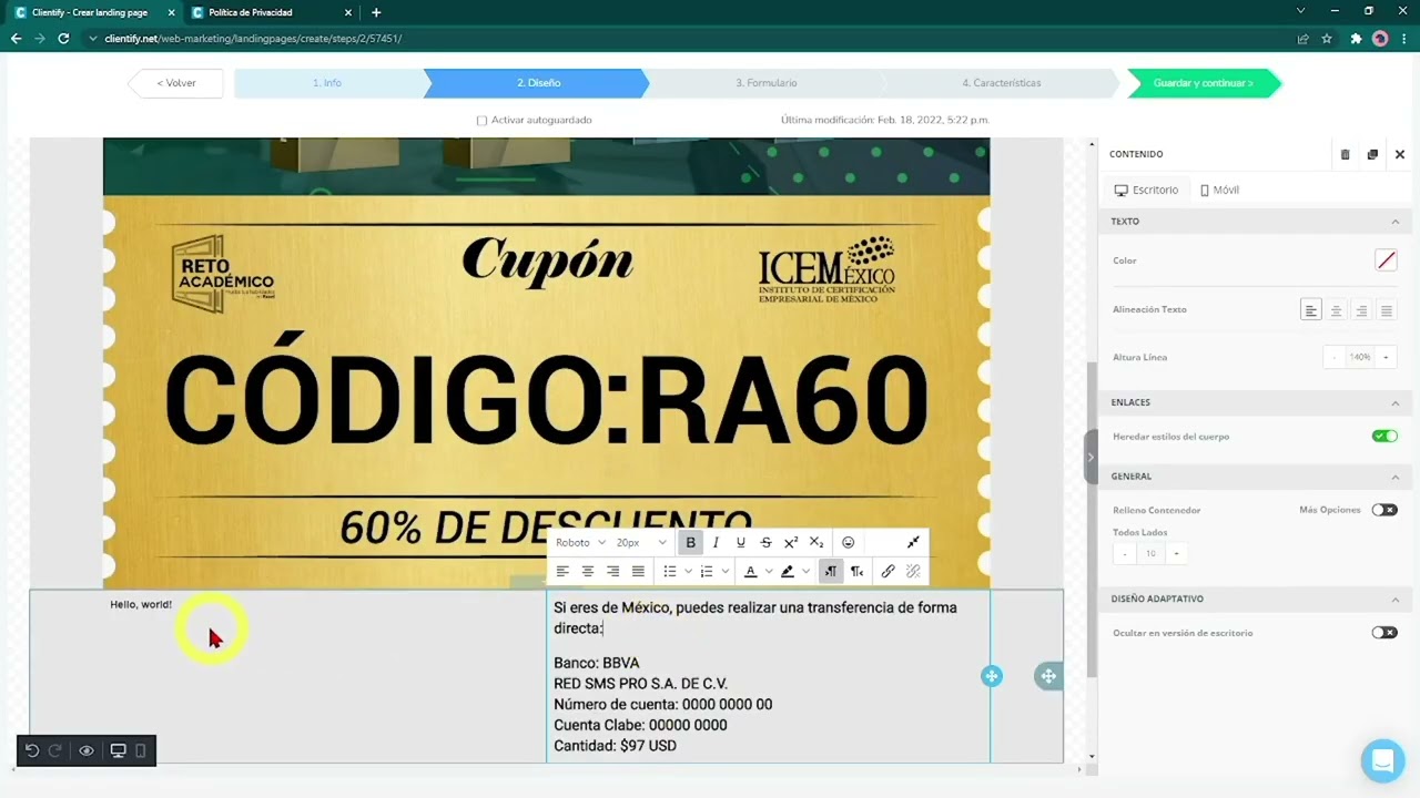 59  Página de venta Clientify – ICEMéxico Online