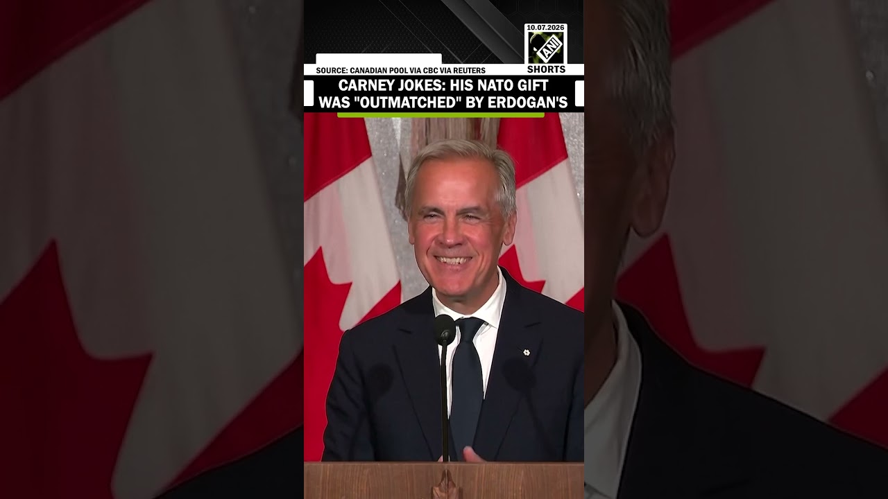 Mark Carney jokes Maple Syrup gift was outshone by Erdogan's revolver at NATO summit event