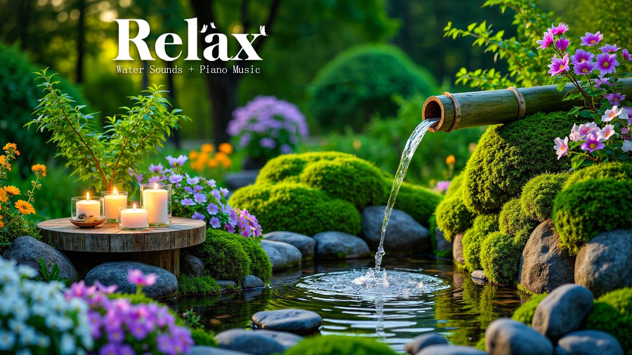 Спокойная фортепианная музыка с нежными звуками воды 🌿 Избавьтесь от стресса и внутреннего напряжен