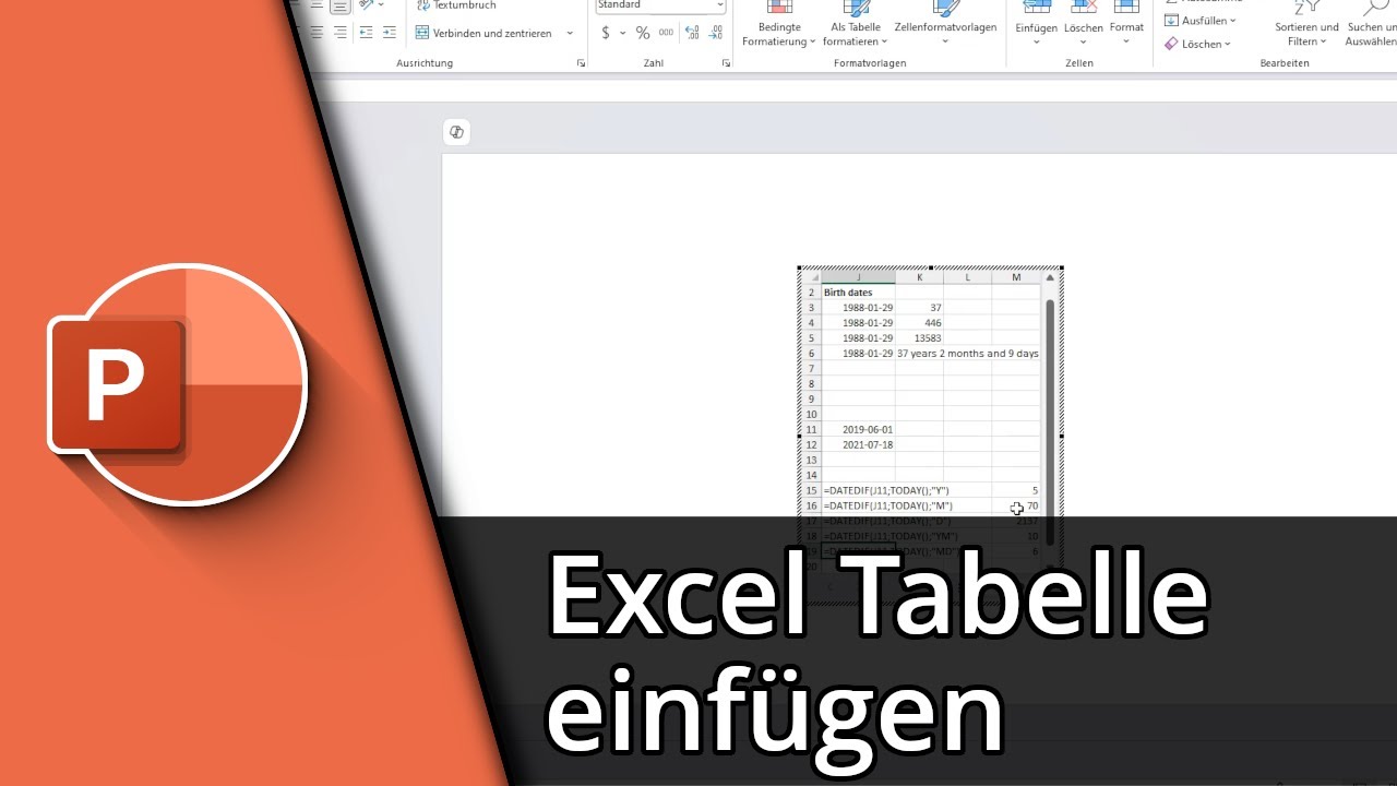 Excel Tabelle in Powerpoint einf&uuml;gen ✅ Tutorial