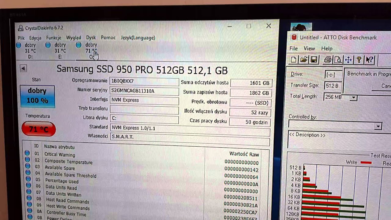 benchmark Samsung SSD 950 Pro (Dysk SSD M.2 NVMe PCI-Express 3.0 x4)