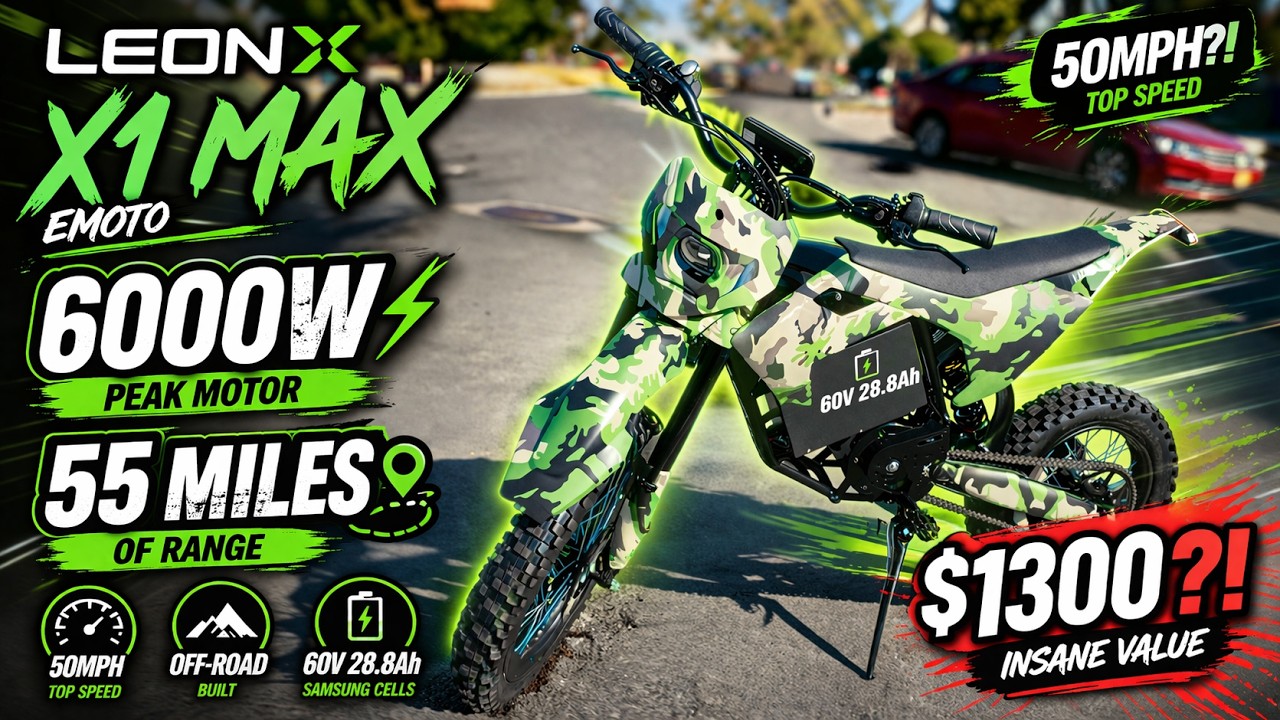 Электромотоцикл мощностью 6000 Вт за 1300 долларов?! Обзор LEONX X1 Max