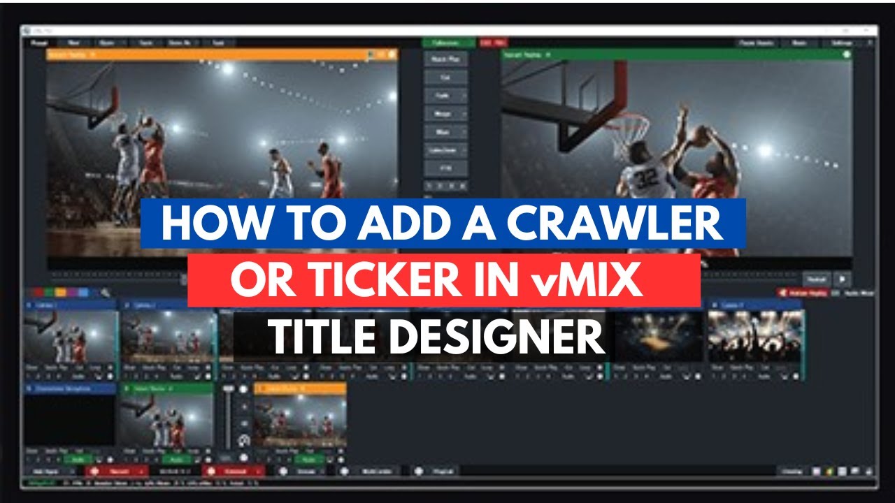 How to create Text Scrolling, Text News Ticker or crawler in vMix Title Designer - Vmix Tutorial