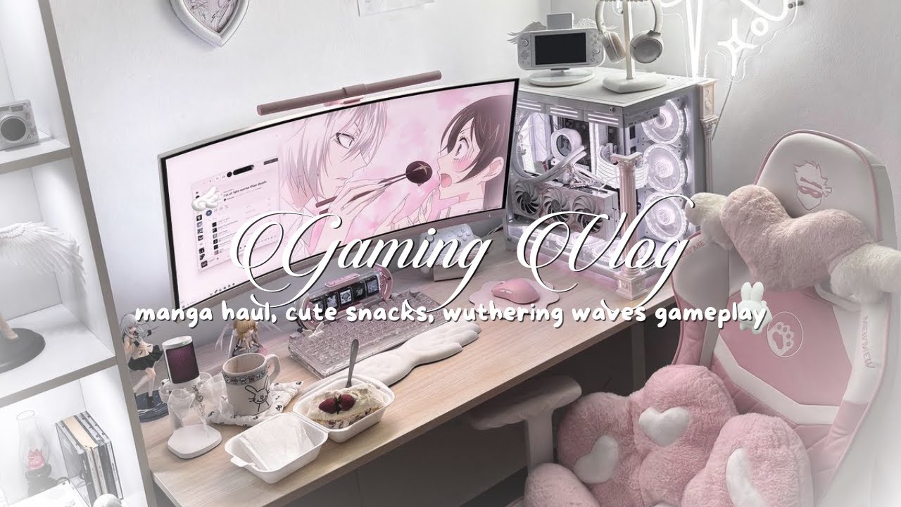 gaming vlog ♡ manga haul, cute snacks, wuthering waves gameplay