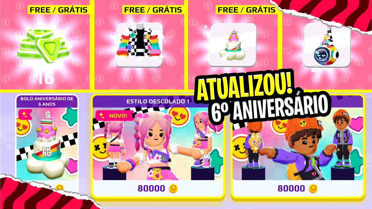 PK XD ATUALIZOU! 6 ANIVERSÁRIO MUITOS ITENS GRÁTIS, ITENS POR MOEDAS e NOVOS CENÁRIOS