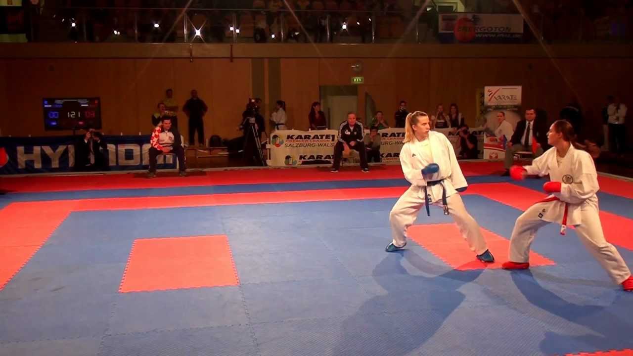 Karate1 PL Final, Salzburg 2012 - Kumite female -61 - BUCHINGER vs. LENARD