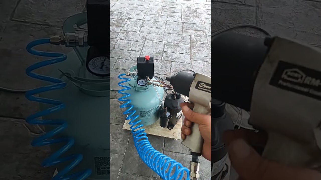 Powerfull mini silent compressor using Aircond compressor #compressor #diy #homemade #aircompressors