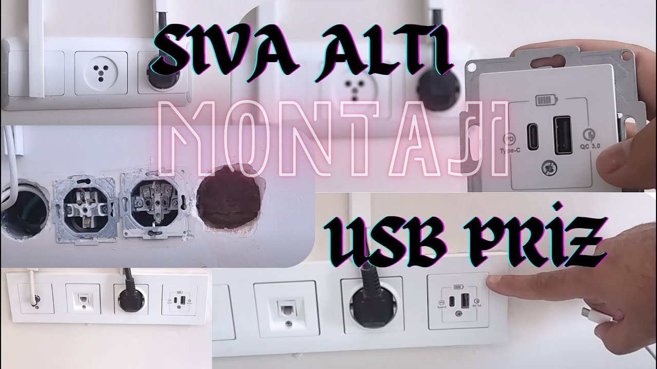 Günsan Eqona 20w 2 Çıkışlı USB Şarj Prizi Montaj/Sıva Altı Priz Nasıl Takılır/Elektrik Priz çoğaltma