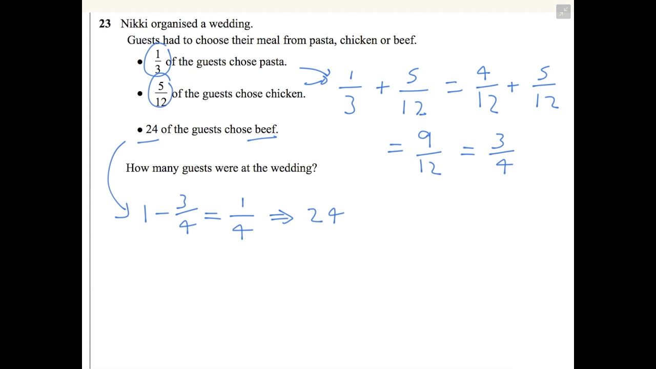 Maths GCSE Lesson 10: Exam Questions on Fractions