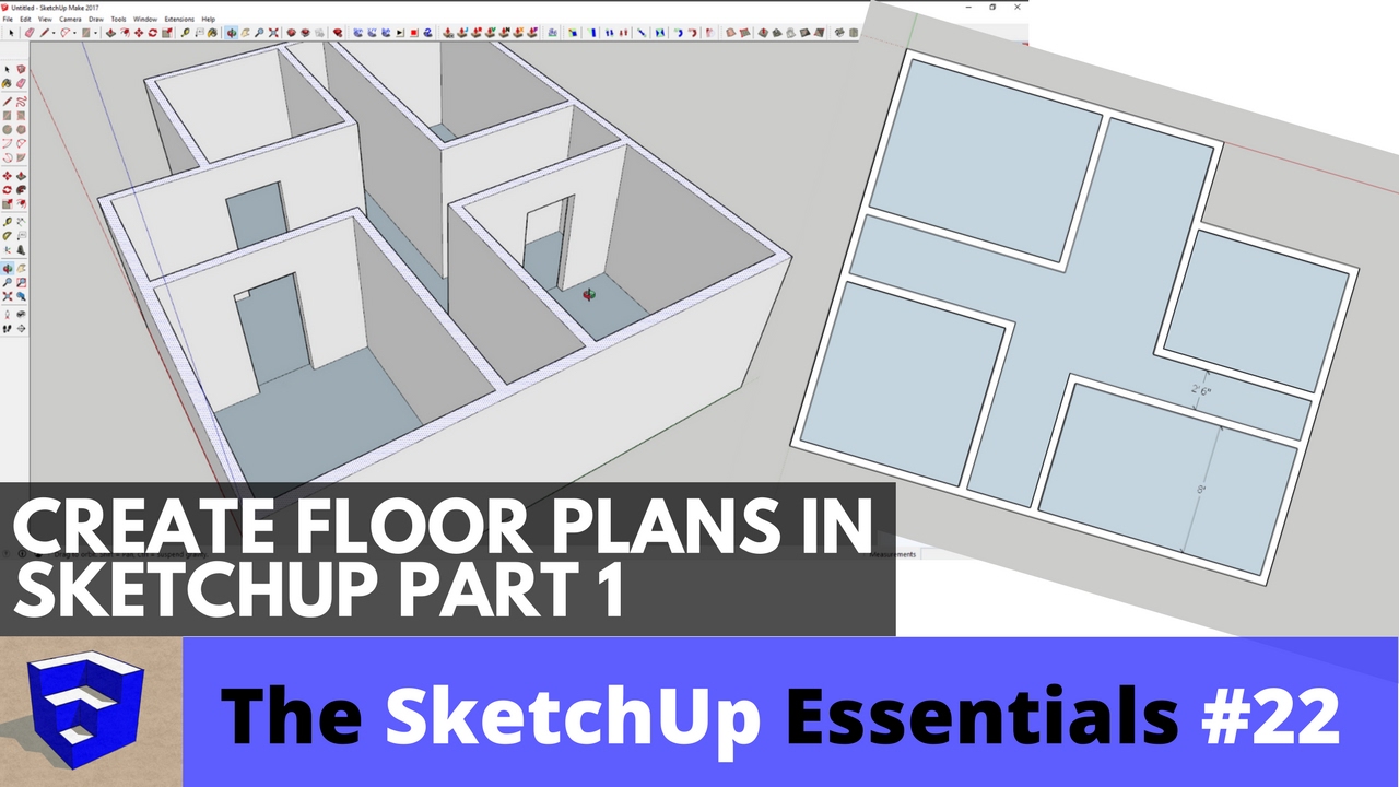 Создание 3D-планов этажей в SketchUp. Часть 1 — Основы SketchUp #22