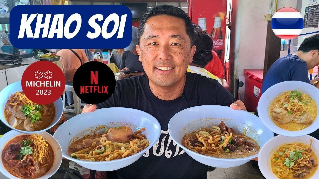 Top 3 Places to Eat KHAO SOI in Chiang Mai! 🇹🇭 Netflix and Michelin Restaurant Tour!