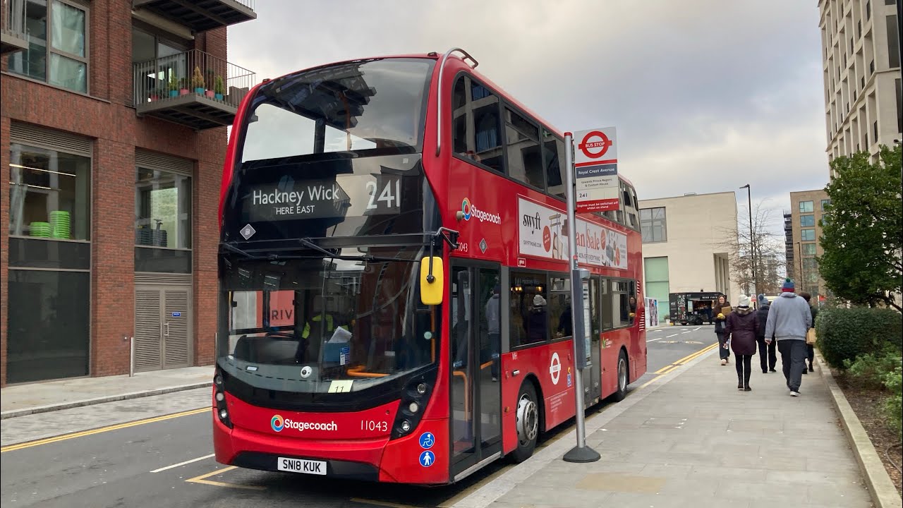 TFL 241銀城/皇家冠大道 Silvertown/Royal Crest Avenue➡️哈克尼威克/東部Hackney Wick/HereEast 🚌SN18 KUK/11043
