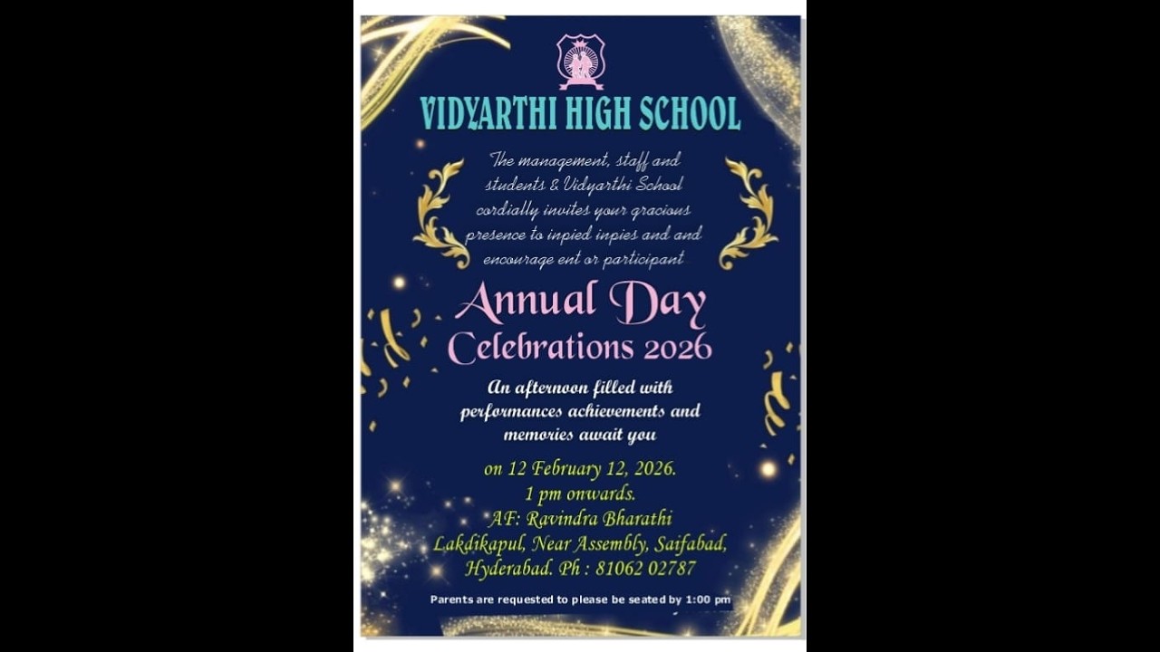Vidyarthi High School || Annual Day Celebrations 2026