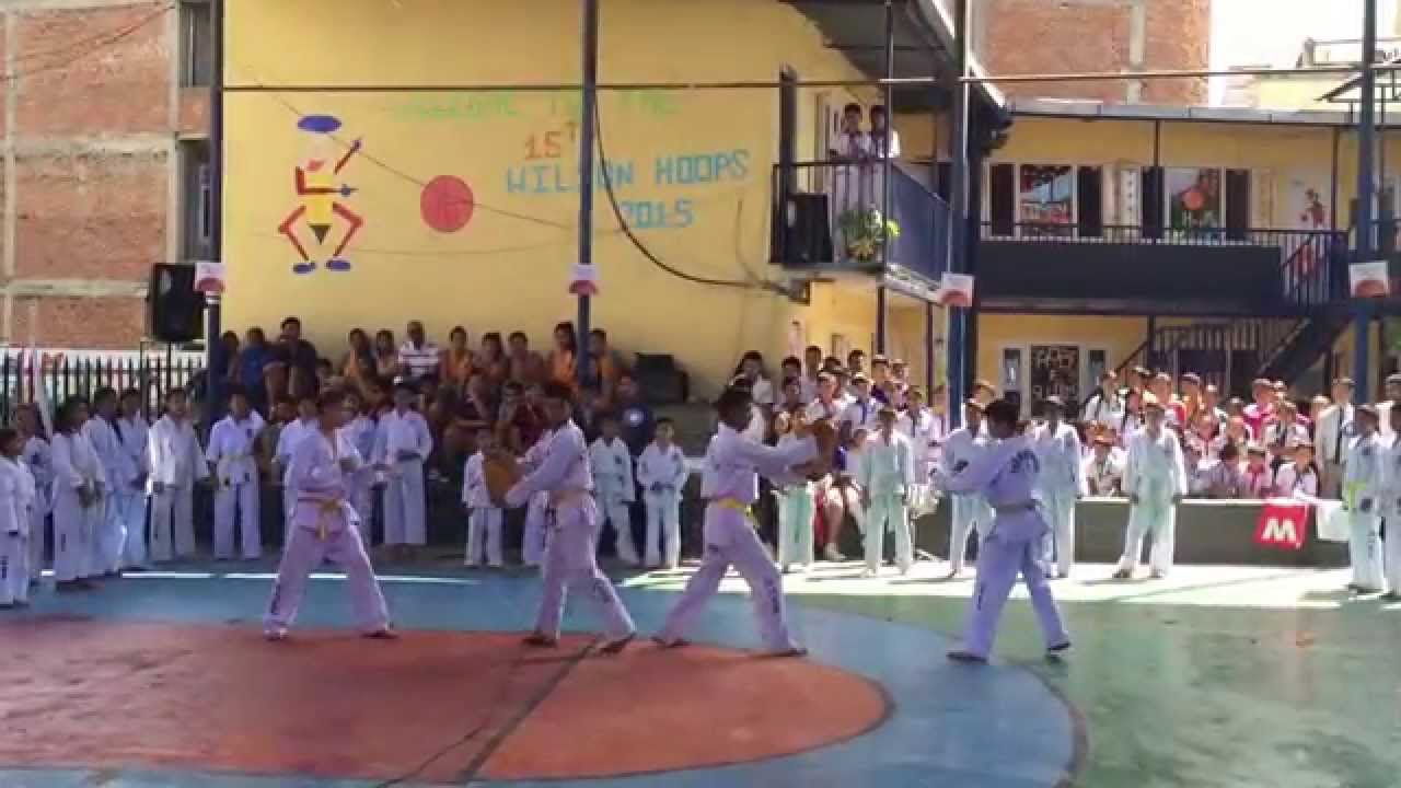 Martial arts (Taekwondo) demo - during Wilson Inter School Basketball Tournament  Opening Ceremony