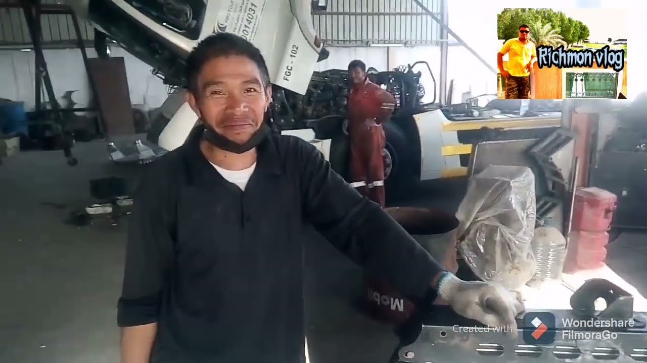 Richmon vlog # 36 mp4 mercedes actros, change radiator. #buhayofw#richmonvlogbuhayworkshop