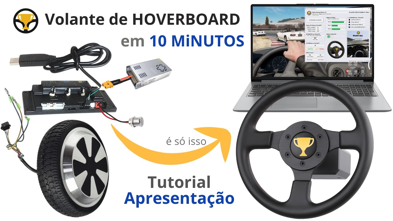 Mauba vJoy  - Crie em 10 MINUTOS seu Volante Caseiro Direct Drive DD Force Feedback de 15NM
