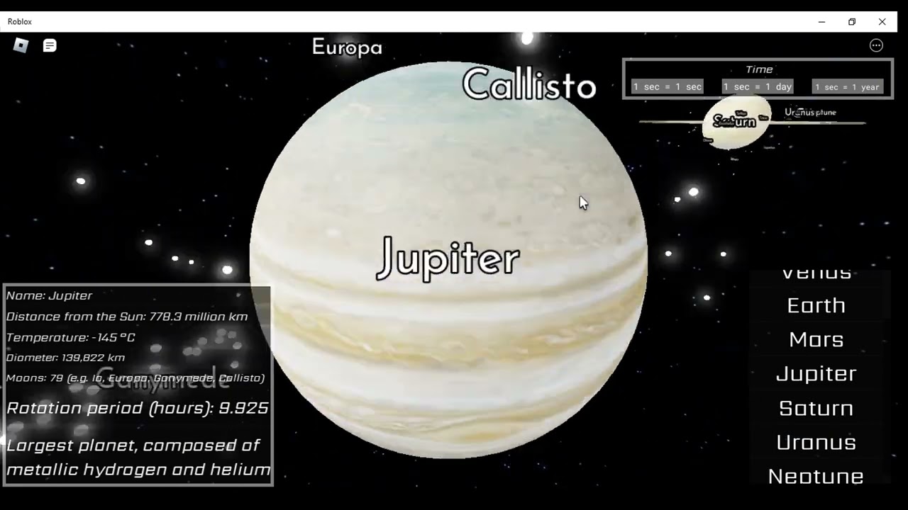 Roblox Solar System Simulation