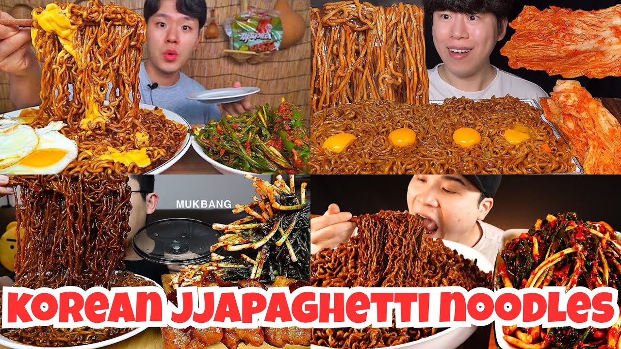 Satisfying KOREAN JJAPAGHETTI NOODLES | ASMR Mukbang Best Compilation #1 | Snacky Lion🦁