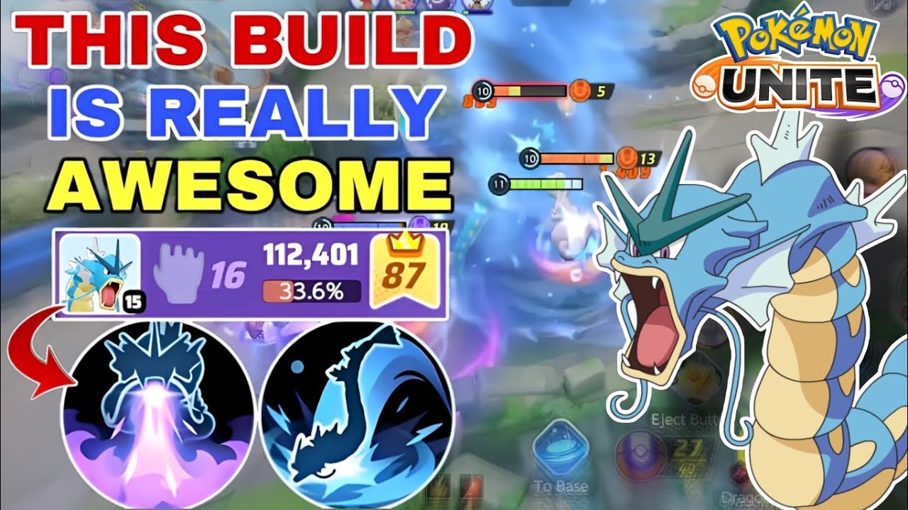 GYARADOS Feels Really Awesome with this Build | Dragon Breath + Bounce | Pokemon Unite