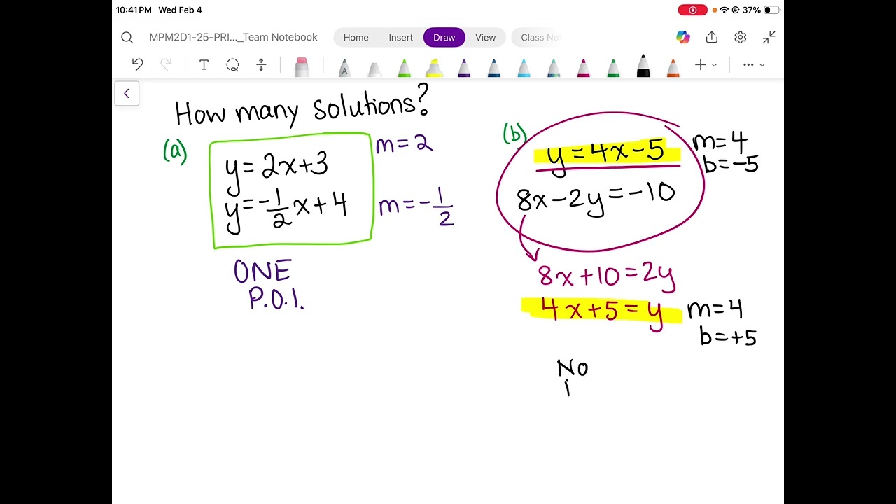 Linear systems and substitution