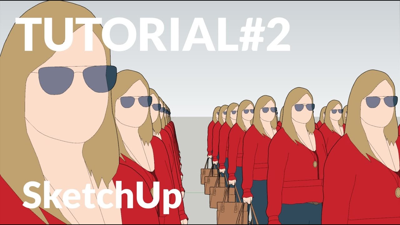Kopiowanie wielokrotne w SketchUpie. Podstawy SketchUp. Tutorial SketchUp.