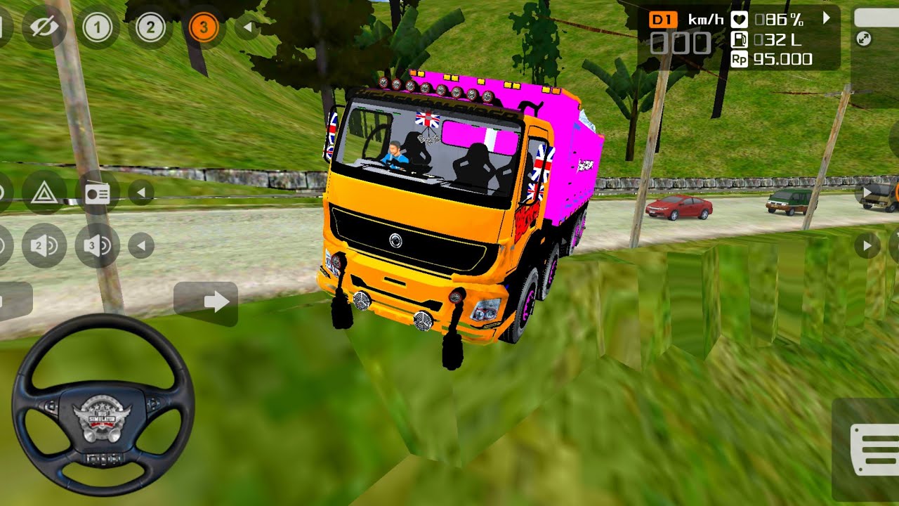 🤩 Indian Bharat Benz Stones Material Transport ✅| Deadly Road 🛣️ Diving Gameplay