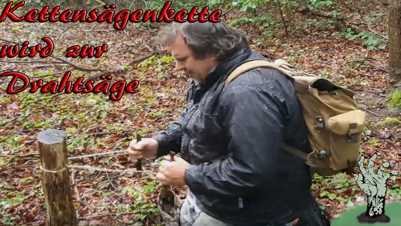 Kettensägenkette wird zur Drahtsäge