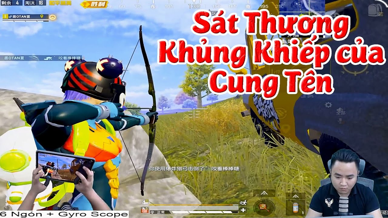 Khi trùm đạn 7 đi săn bằng cung tên sẽ ra sao ?| PUBG Mobile | 6 ngón + Gyro Scope