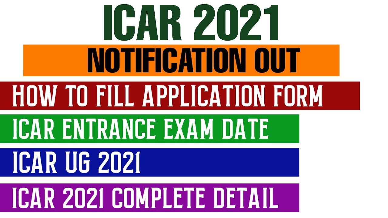 NTA ICAR AIEEA UG / PG / PHd Admission Online Form 2021|ICAR Application form 2021| ICAR Exam 2021