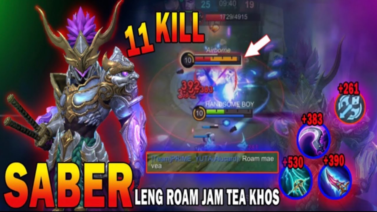 11Kills!! Best One Shot Build Saber 2024 Build Top 1 Global Saber ~ MLBB