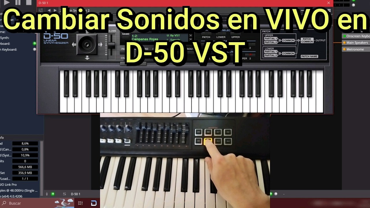 Cambiar sonidos en VIVO en Roland D-50 VST