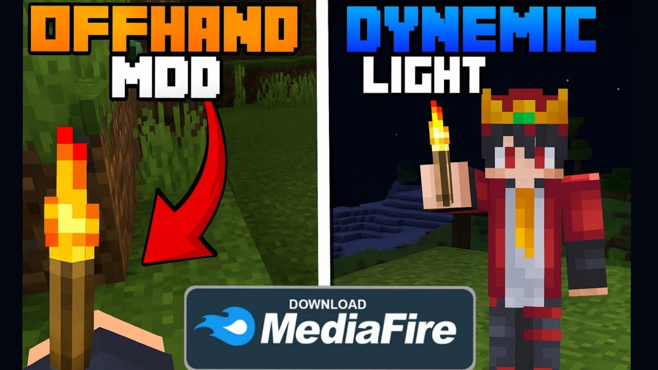 Off-Hand Dynamic Light Addon For Minecraft Bedrock 1.21+ [Mediafire Download]
