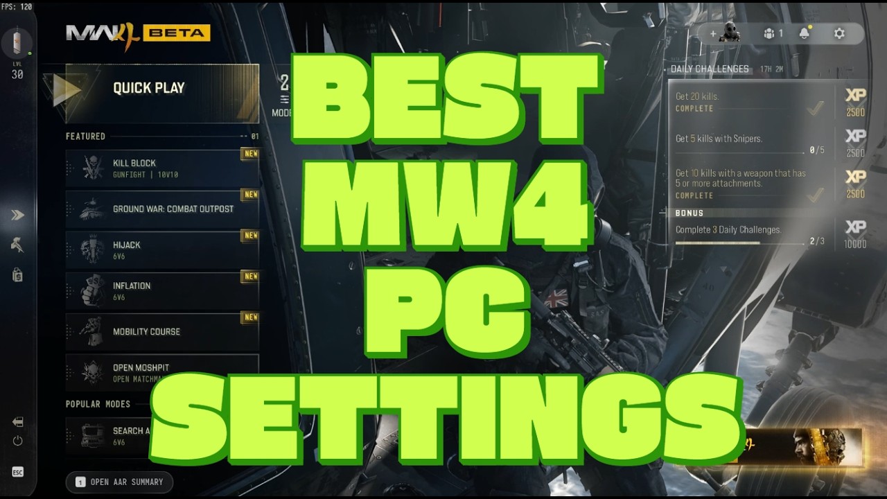 MW4 Best PC Settings for High FPS & Smooth Gameplay