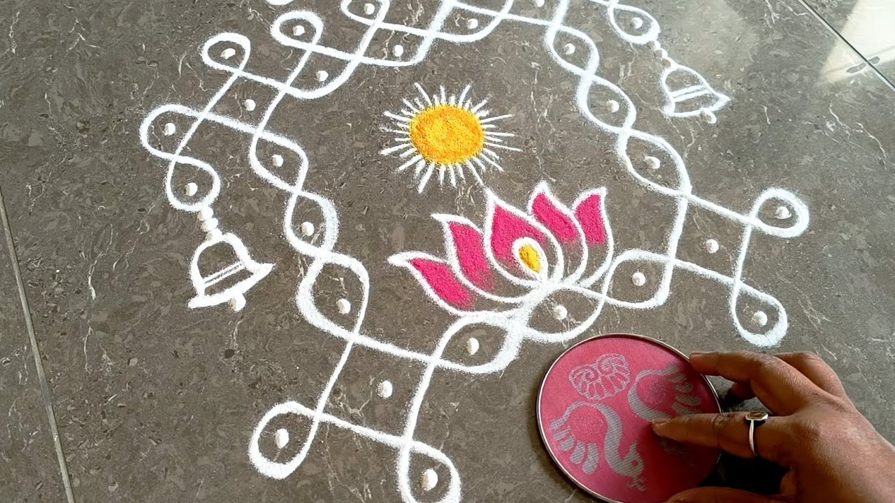 Easy Ratha Saptami special ratham rangoli | Ratham muggulu | Simple ratham rangoli | Chariot kolam