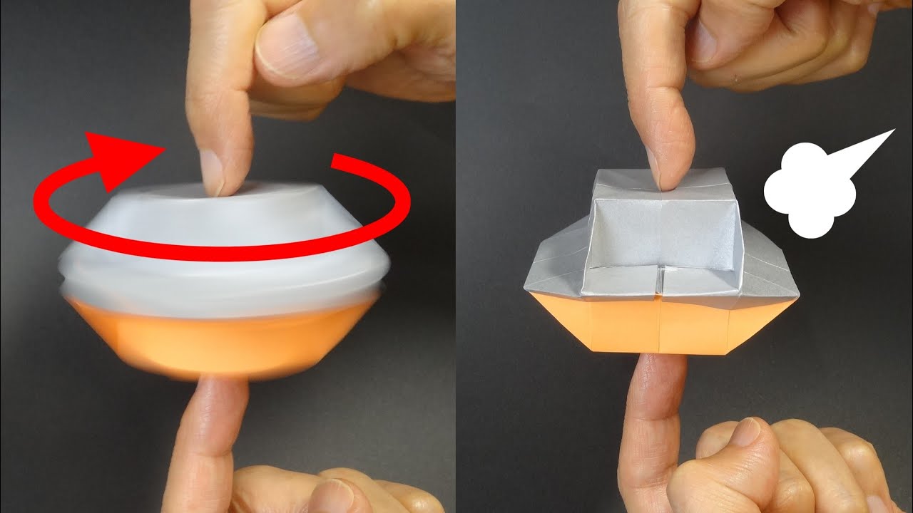 おもしろ折り紙「くるくるUFO」　Funny Origami 