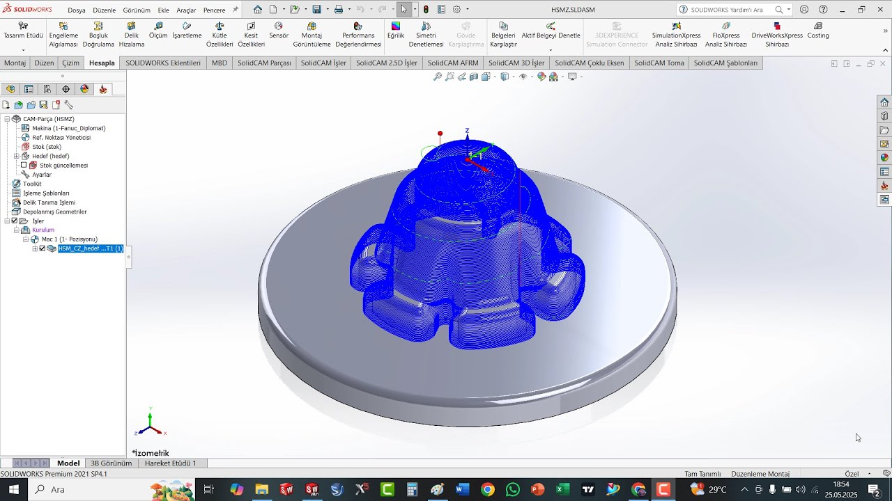 6) SOLIDCAM HSM HELISEL PASOLAR İLE FİNİSH İŞLEME