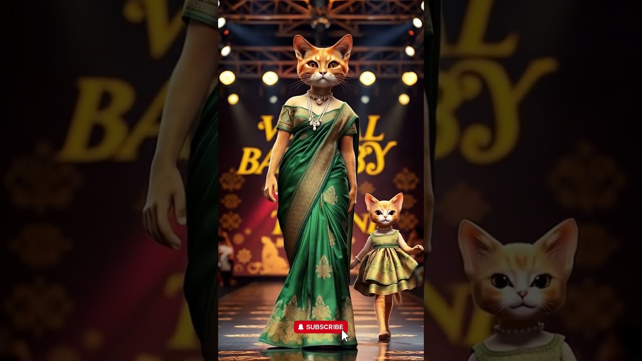 Baby Cats On The Runway #babyfasion #catfashion #babycute #cutecat #catlover #catvideo #catmom #ai