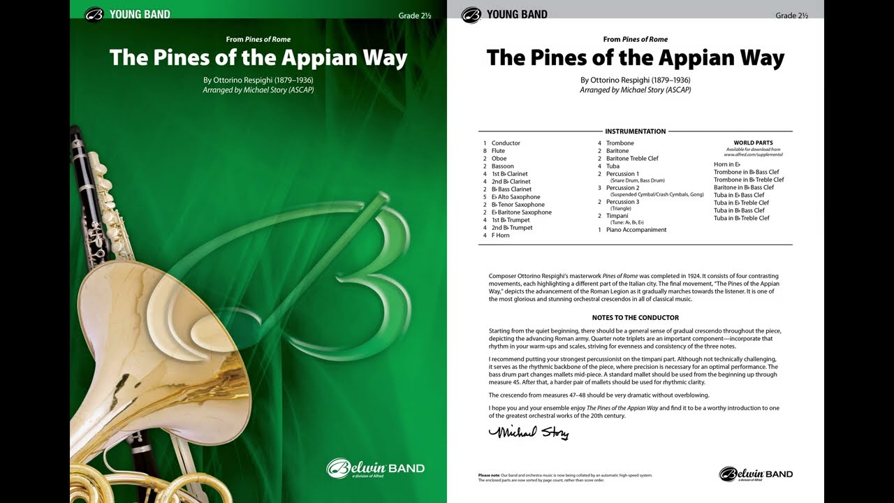 The Pines of the Appian Way, arr. Michael Story &ndash; Score & Sound