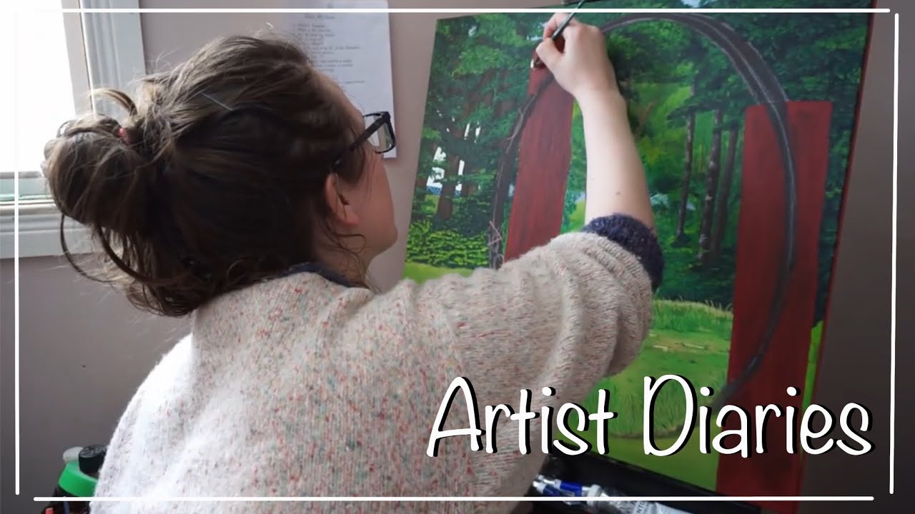 Artist Diaries - In the Studio, Thrift haul, oil painting continued...