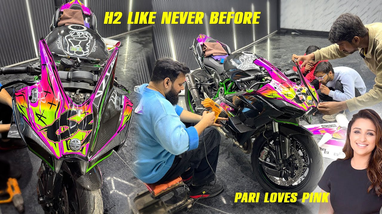 finally apni NINJA H2 ko pink kardiya 🔥Parineeti loves PINK 🩷