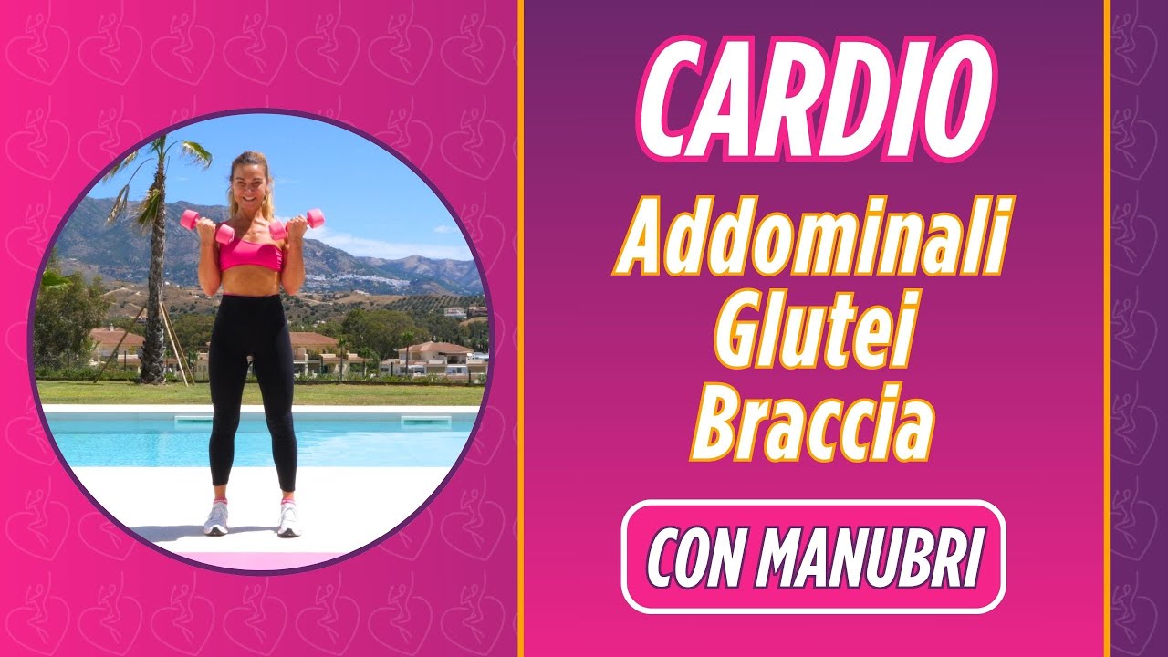 Allenamento a casa donna: cardio brucia calorie e tonificazione BRACCIA ADDOMINALI e GLUTEI