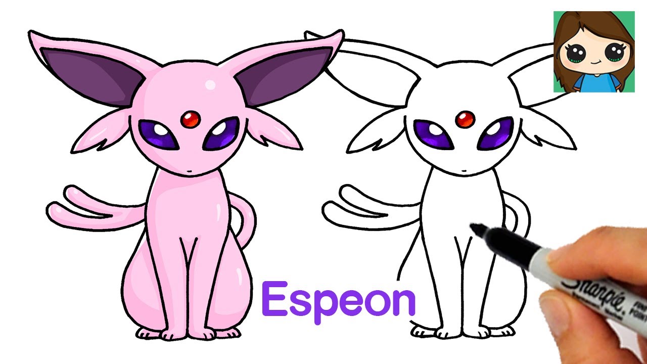 How to Draw Espeon Easy | Pokemon